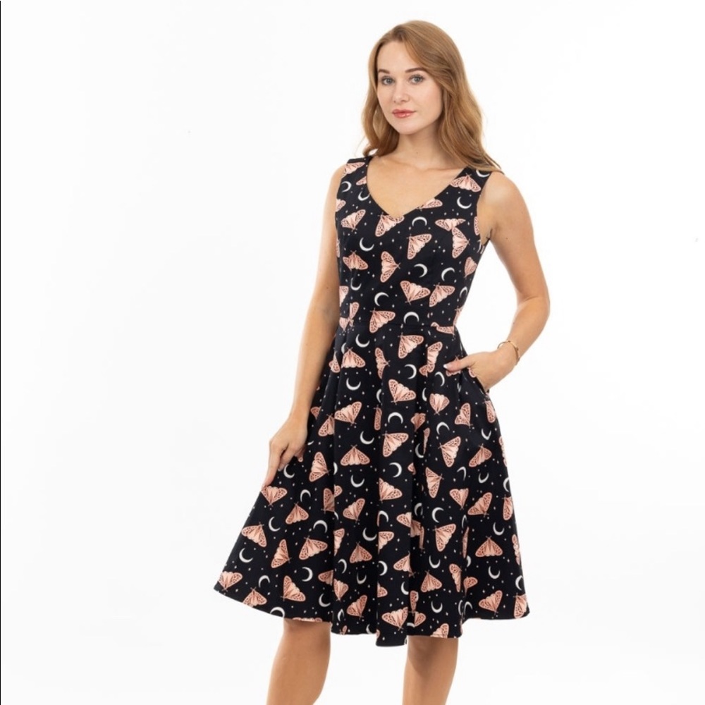 EVA ROSE Flare Dress with Pockets | Vintage Style Dress | Moth & Moon Dress